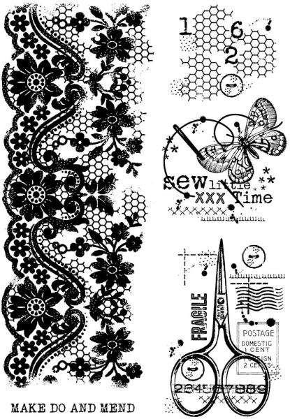 Woodware - Stempelset "Sew Little Time" Clear Stamps 