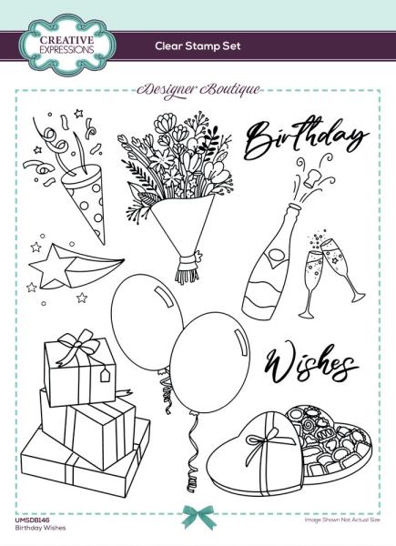 Creative Expressions - Stempelset A5 "Birthday Wishes" Clear Stamps