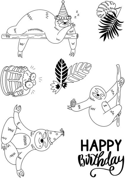 Creative Expressions - Stempelset A5 "Happy Sloth Day" Clear Stamps