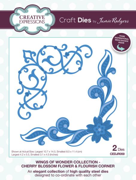 Creative Expressions - Stanzschablone "Wings of Wonder Cherry Blossom Flower & Flourish Corner" Craft Dies