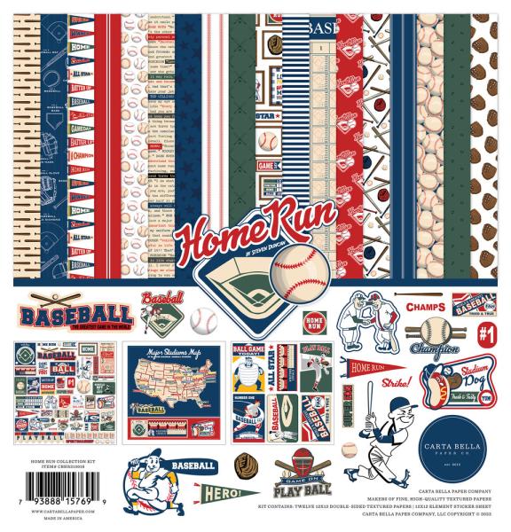 Carta Bella - Designpapier "Home Run" Collection Kit 12x12 Inch - 12 Bogen  