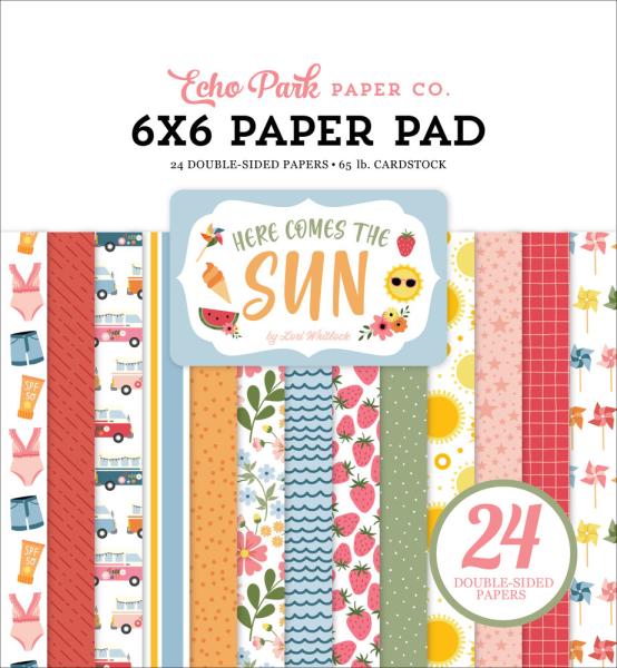 Echo Park - Designpapier "Here Comes The Sun" Paper Pack 6x6 Inch -  Bogen