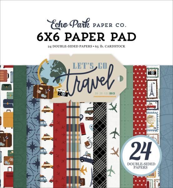 Echo Park - Designpapier "Let's Go Travel" Paper Pack 6x6 Inch -  Bogen