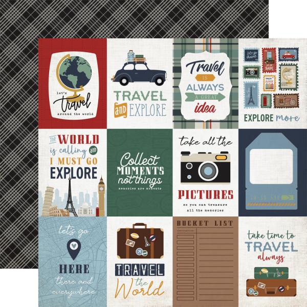 Echo Park - Designpapier "Let's Go Travel" Paper Pack 6x6 Inch -  Bogen