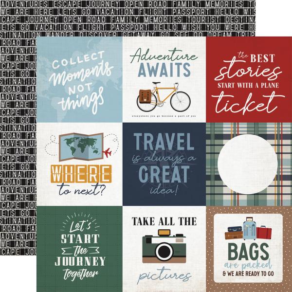 Echo Park - Designpapier "Let's Go Travel" Paper Pack 6x6 Inch -  Bogen