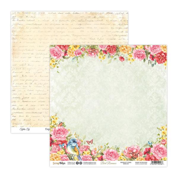 ScrapBoys - Designpapier "Bird Romance" Paper Pack 12x12 Inch - 12 Bogen