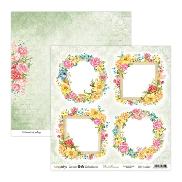 ScrapBoys - Designpapier "Bird Romance" Paper Pack 12x12 Inch - 12 Bogen