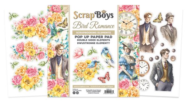 ScrapBoys - Designpapier "Bird Romance" Paper Pack 6x6 Inch - 24 Bogen