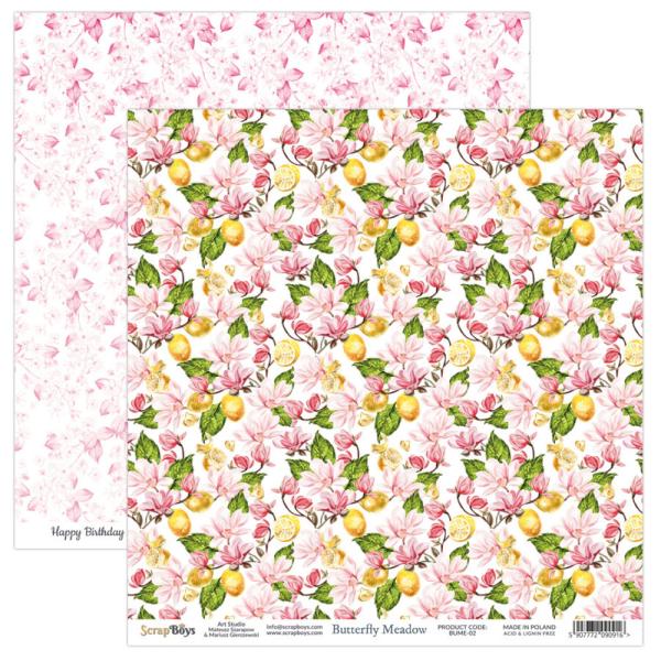 ScrapBoys - Designpapier "Butterfly Meadow" Paper Pack 6x6 Inch - 24 Bogen