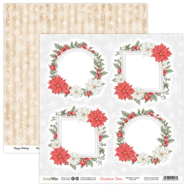 ScrapBoys - Designpapier "Christmas Time" Paper Pack 12x12 Inch - 12 Bogen