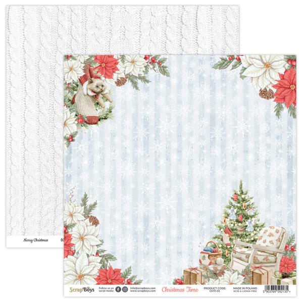 ScrapBoys - Designpapier "Christmas Time" Paper Pack 6x6 Inch - 24 Bogen