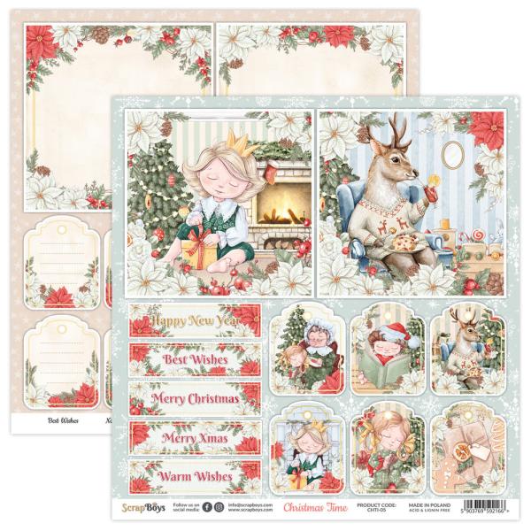 ScrapBoys - Designpapier "Christmas Time" Paper Pack 6x6 Inch - 24 Bogen