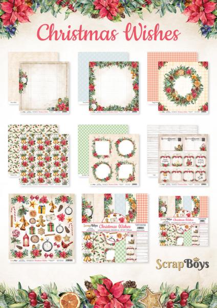 ScrapBoys - Designpapier "Christmas Wishes" Paper Pack 12x12 Inch - 12 Bogen