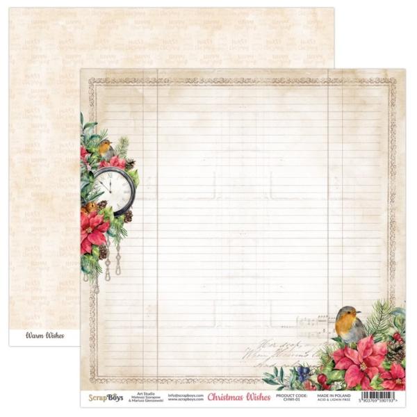 ScrapBoys - Designpapier "Christmas Wishes" Paper Pack 6x6 Inch - 24 Bogen