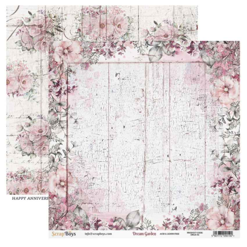 ScrapBoys - Designpapier "Dream Garden" Paper Pack 12x12 Inch - 12 Bogen