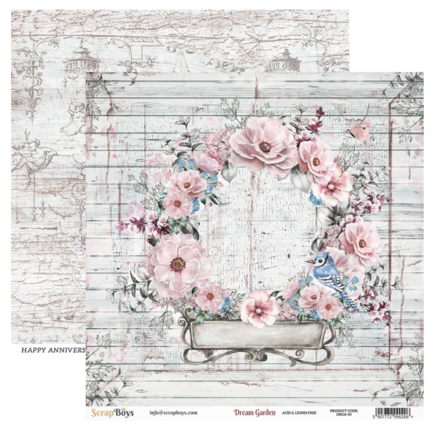 ScrapBoys - Designpapier "Dream Garden" Paper Pack 12x12 Inch - 12 Bogen