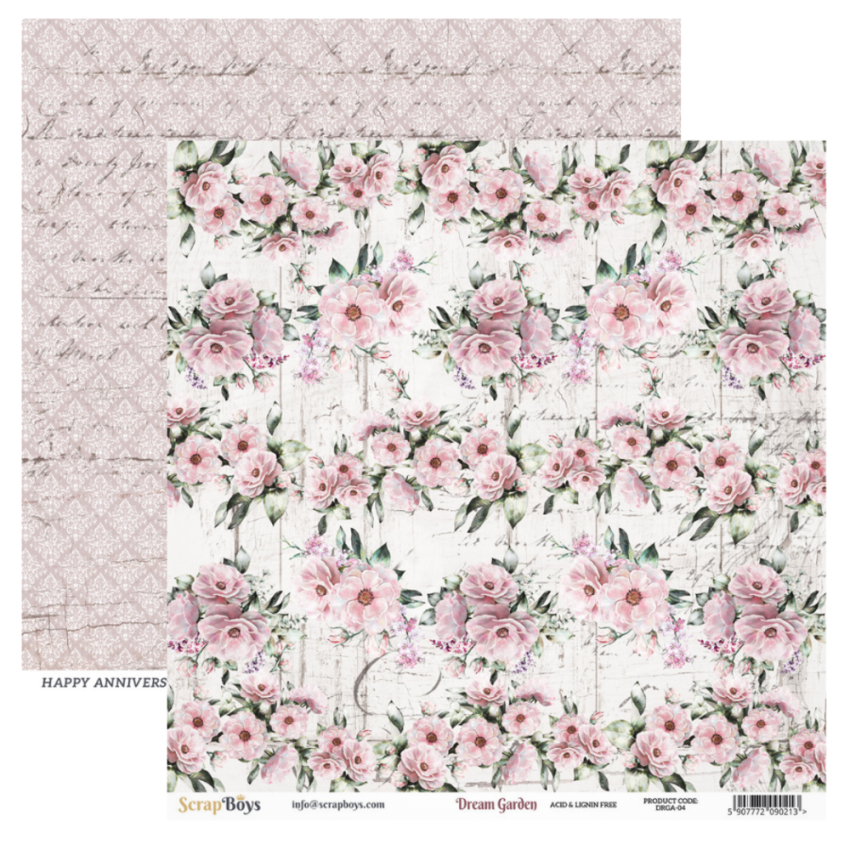 ScrapBoys - Designpapier "Dream Garden" Paper Pack 12x12 Inch - 12 Bogen