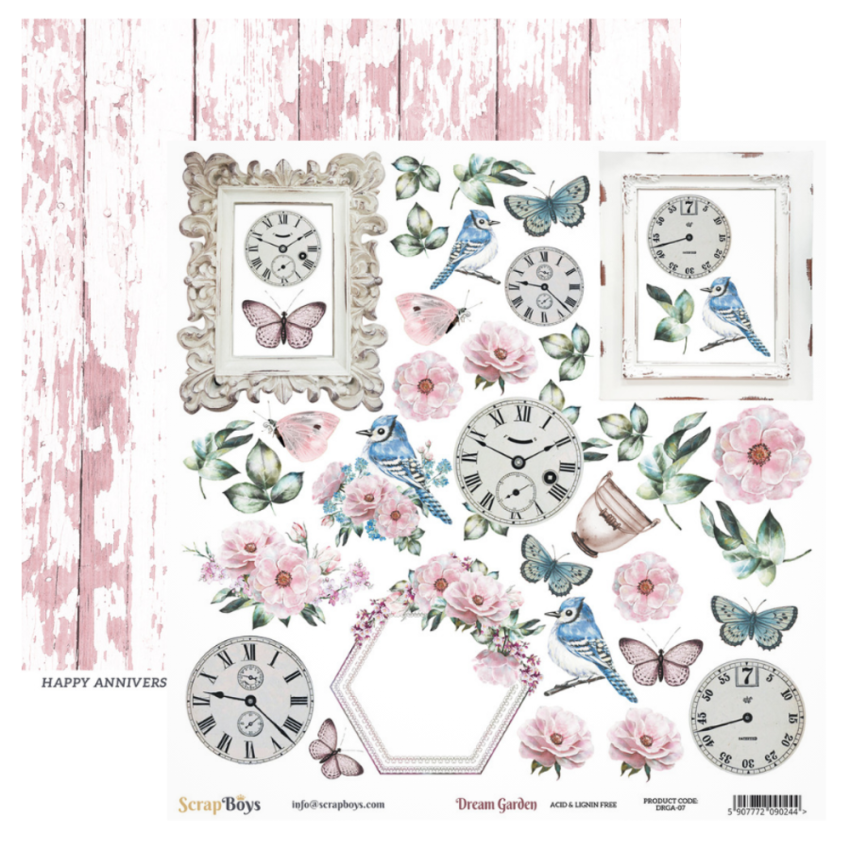 ScrapBoys - Designpapier "Dream Garden" Paper Pack 12x12 Inch - 12 Bogen