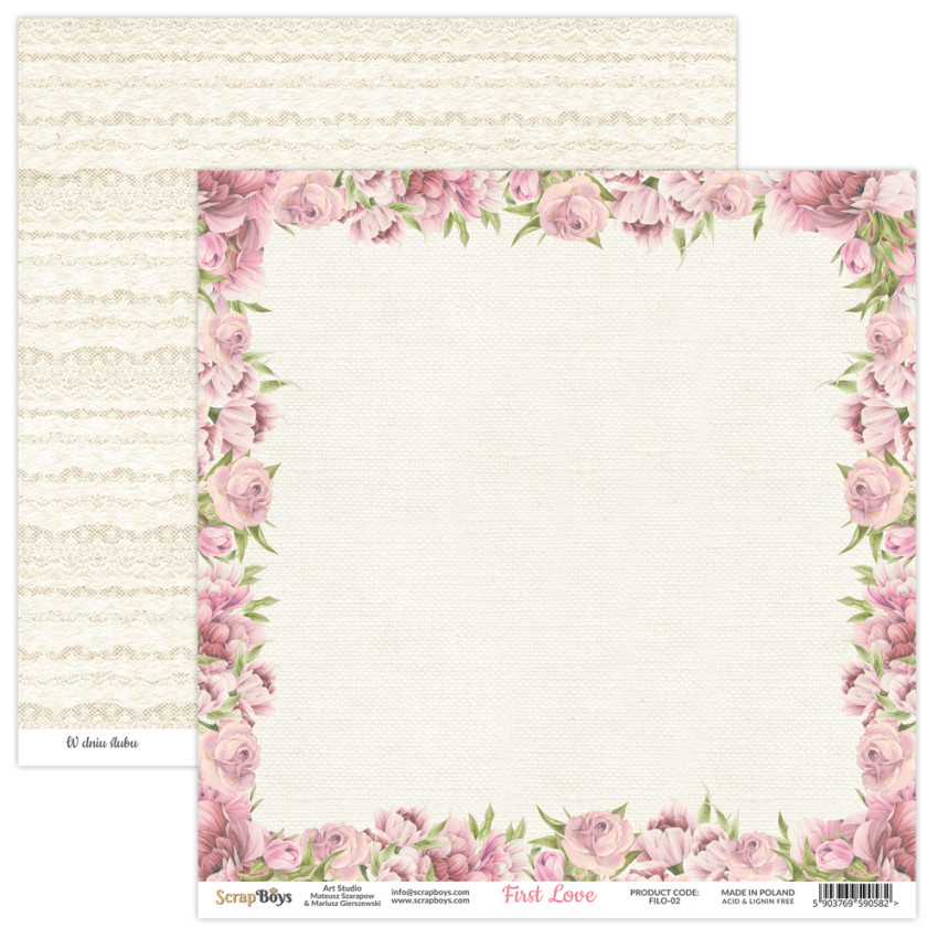 ScrapBoys - Designpapier "First Love" Paper Pack 12x12 Inch - 12 Bogen