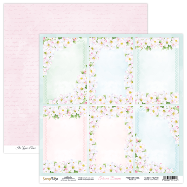 ScrapBoys - Designpapier "Flower Dreams" Paper Pack 8x8 Inch - 12 Bogen