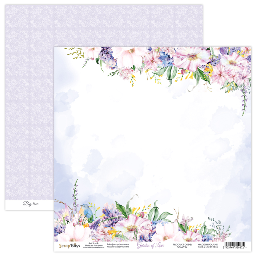 ScrapBoys - Designpapier "Garden Of Love" Paper Pack 12x12 Inch - 12 Bogen