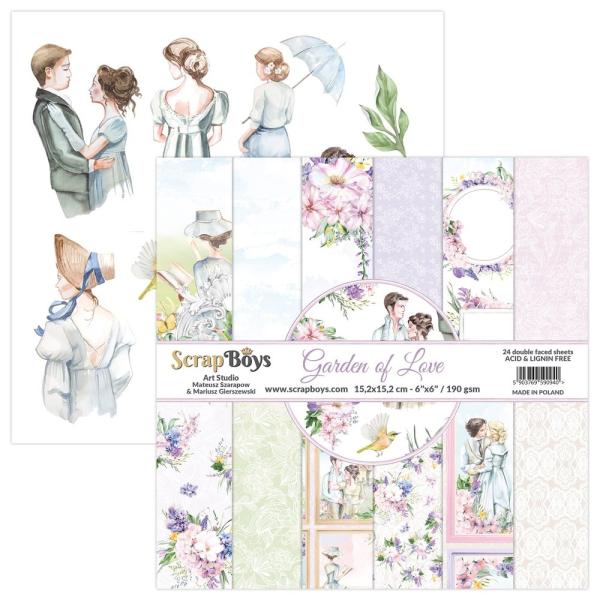 ScrapBoys - Designpapier "Garden Of Love" Paper Pack 6x6 Inch - 24 Bogen