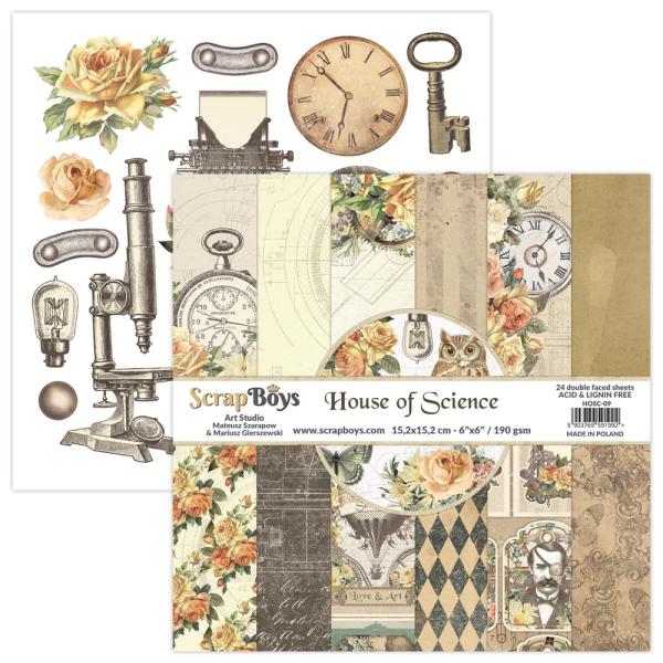 ScrapBoys - Designpapier "House Of Science" Paper Pack 6x6 Inch - 24 Bogen