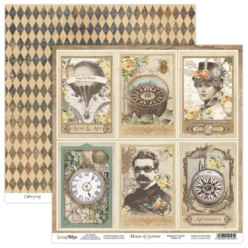 ScrapBoys - Designpapier "House Of Science" Paper Pack 6x6 Inch - 24 Bogen