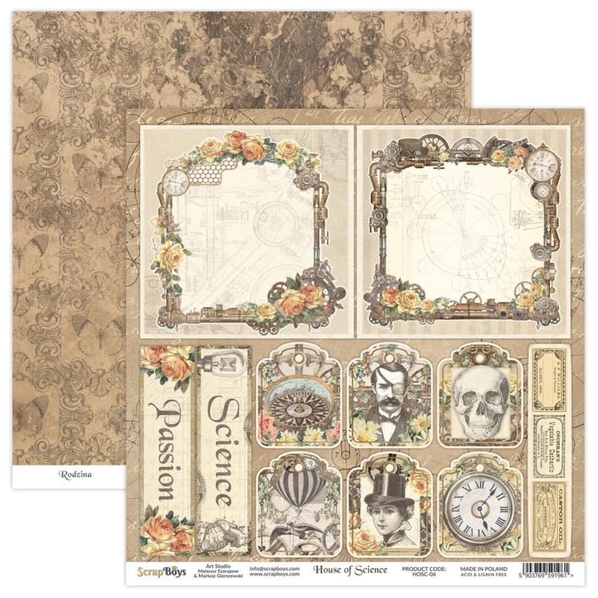 ScrapBoys - Designpapier "House Of Science" Paper Pack 8x8 Inch - 12 Bogen