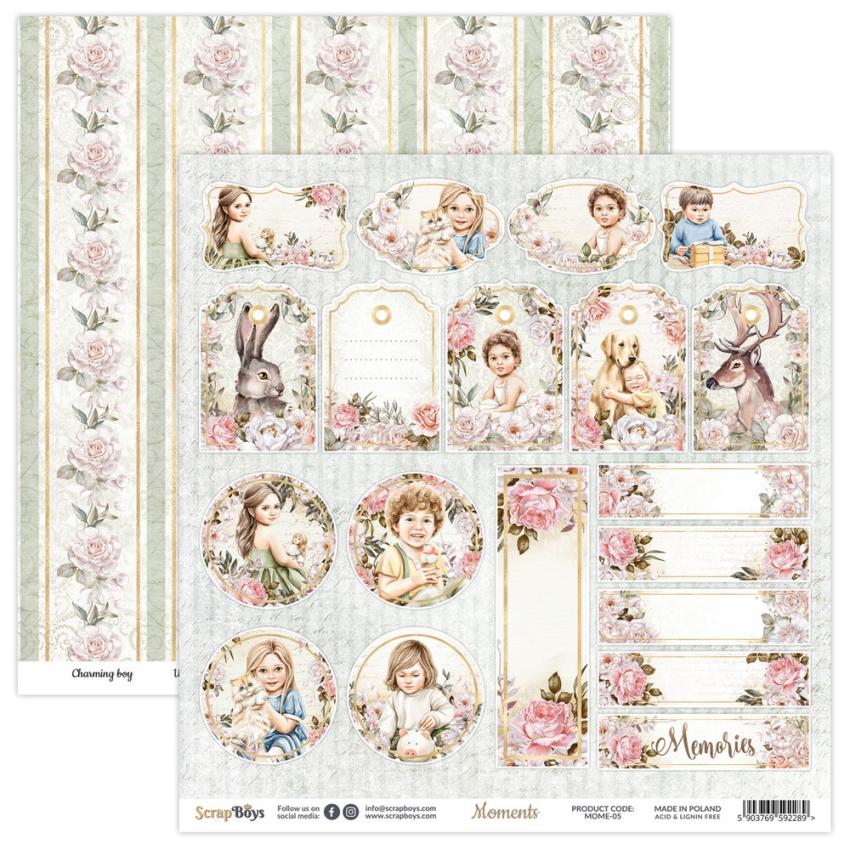 ScrapBoys - Designpapier "Moments" Paper Pack 12x12 Inch - 12 Bogen