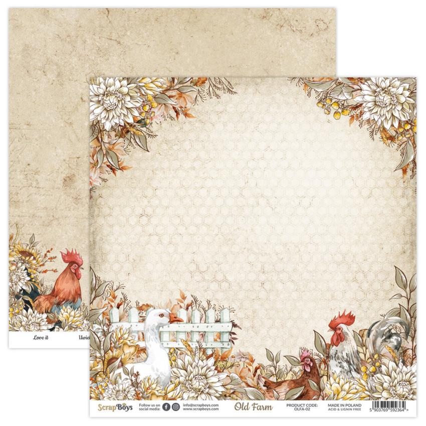 ScrapBoys - Designpapier "Old Farm" Paper Pack 12x12 Inch - 12 Bogen