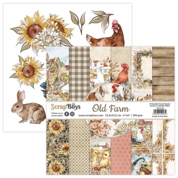 ScrapBoys - Designpapier "Old Farm" Paper Pack 6x6 Inch - 24 Bogen