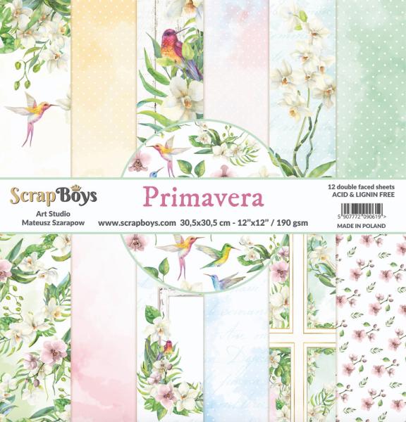 ScrapBoys - Designpapier "Primavera" Paper Pack 12x12 Inch - 12 Bogen