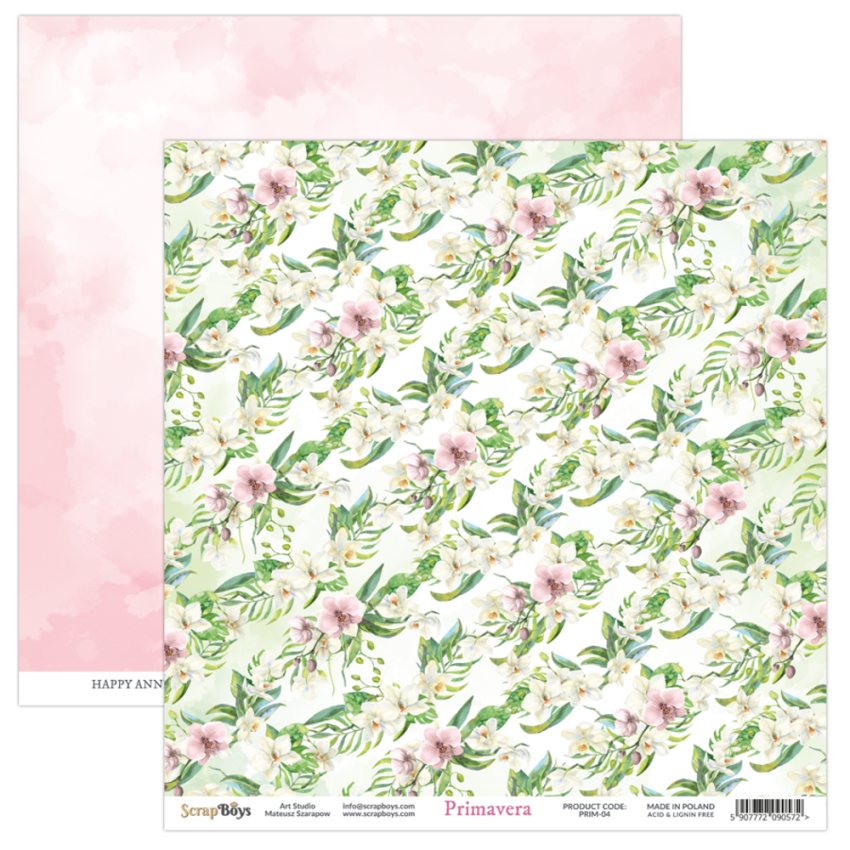 ScrapBoys - Designpapier "Primavera" Paper Pack 12x12 Inch - 12 Bogen