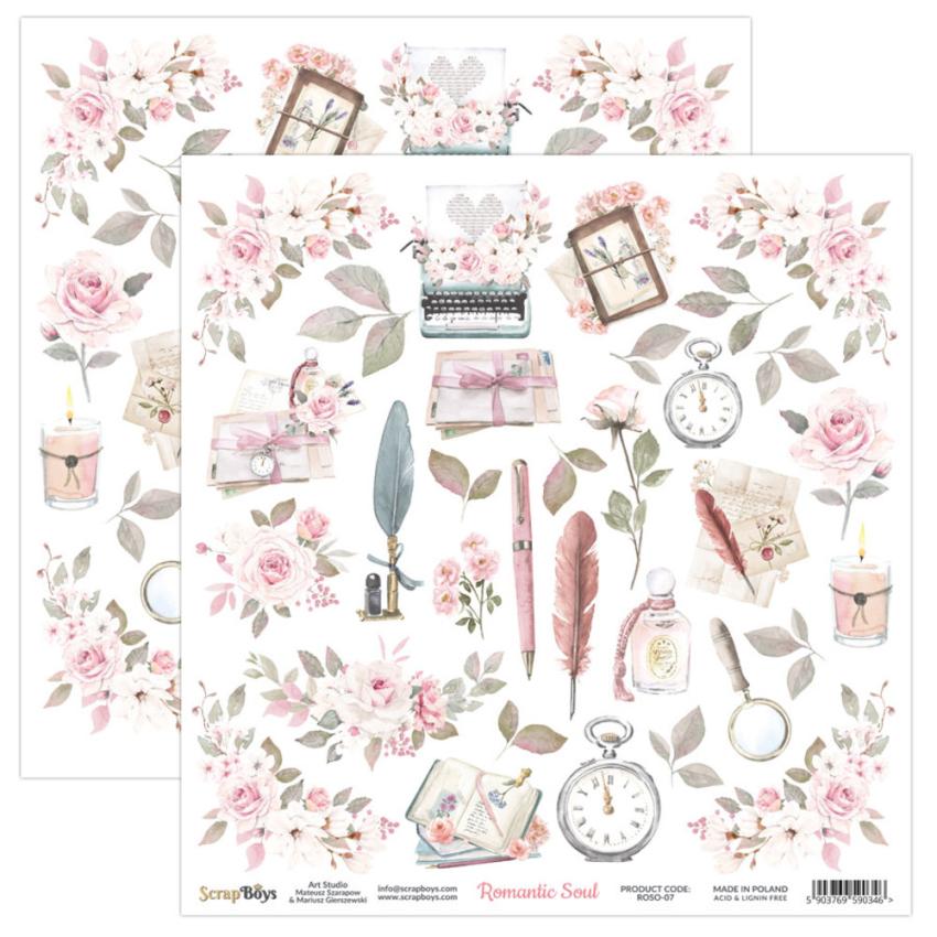 ScrapBoys - Designpapier "Romantic Soul" Paper Pack 12x12 Inch - 12 Bogen