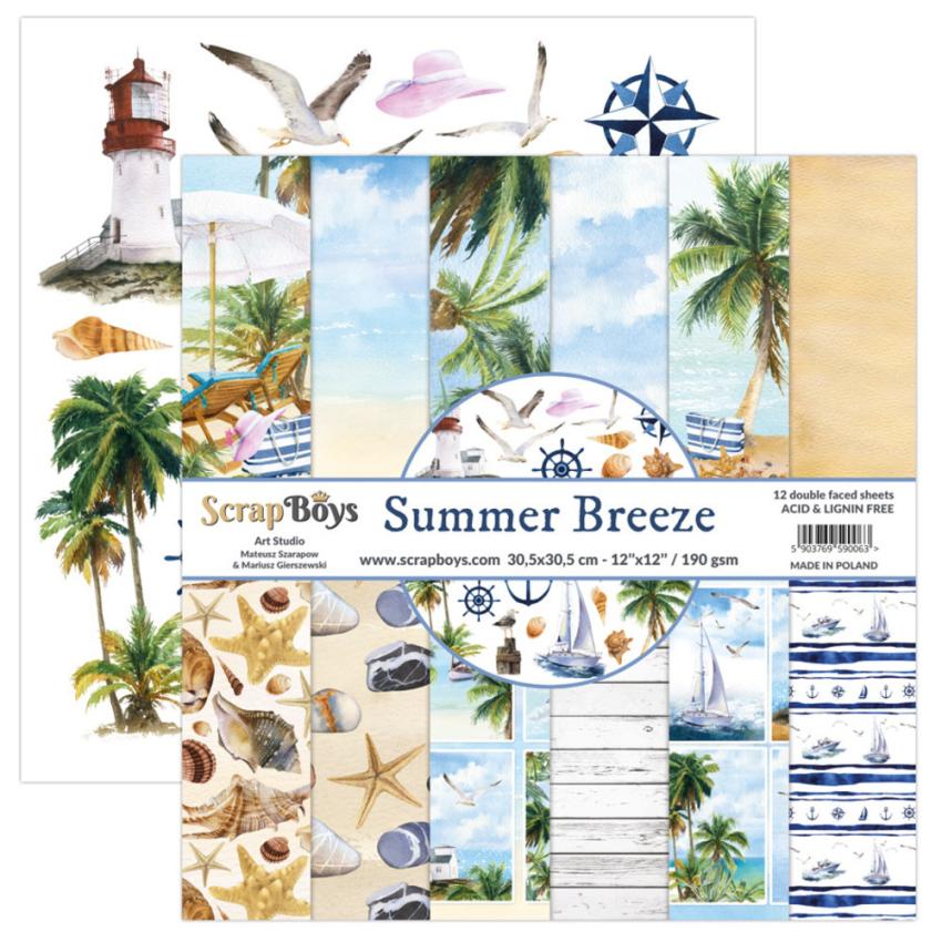 ScrapBoys - Designpapier "Summer Breeze" Paper Pack 12x12 Inch - 12 Bogen