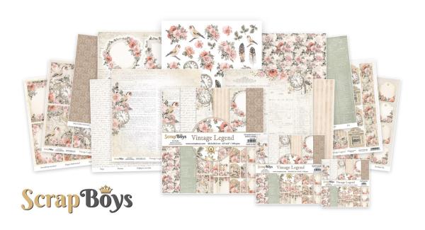 ScrapBoys - Designpapier "Vintage Legend" Paper Pack 12x12 Inch - 12 Bogen