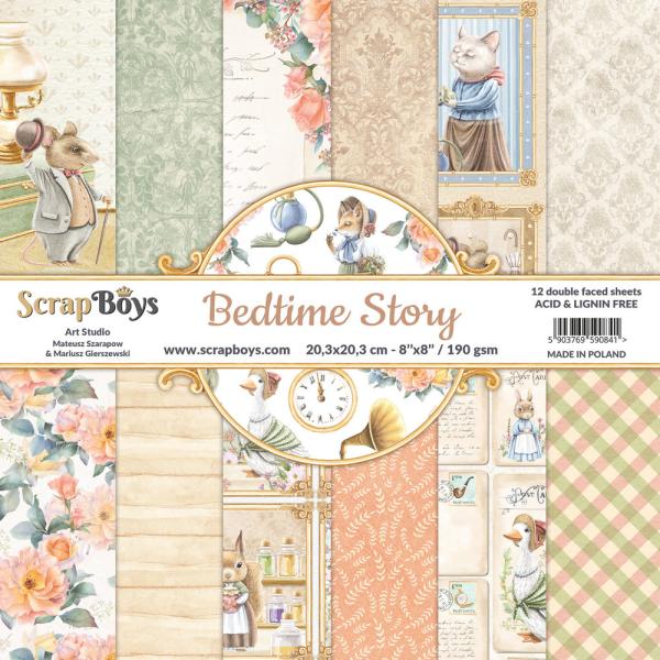 ScrapBoys - Designpapier "Bedtime Story" Paper Pack 8x8 Inch - 12 Bogen