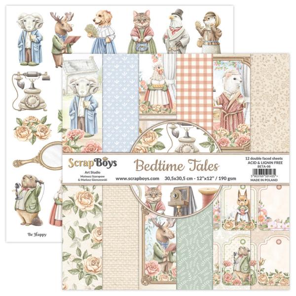 ScrapBoys - Designpapier "Bedtime Tales" Paper Pack 12x12 Inch - 12 Bogen