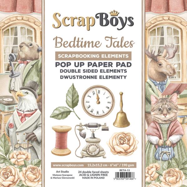 ScrapBoys - Stanzteile "Bedtime Tales" Pop Up Paper Pack 6x6 Inch - 24 Bogen