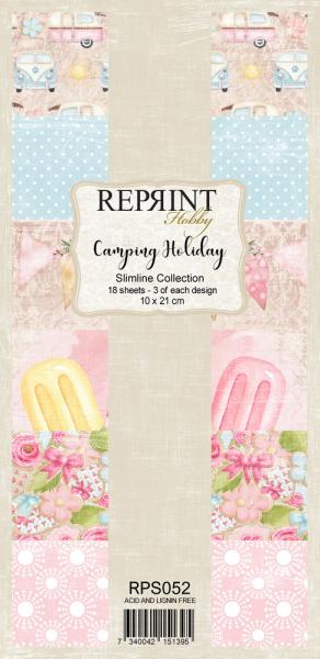 Reprint - Designpapier "Camping Holiday" Simline Paper Pack 10x21 cm - 18 Bogen