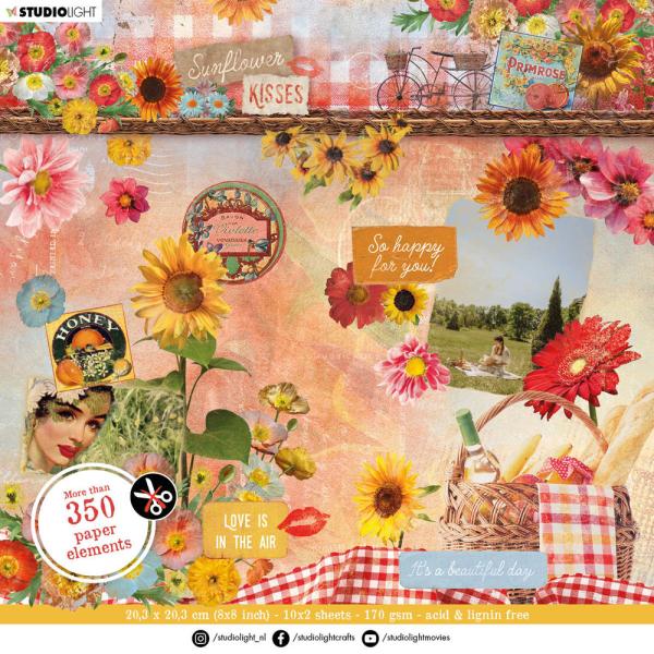 Studio Light - Stanzteile "Sunflower Kisses" Die Cut Block - 20 Bogen