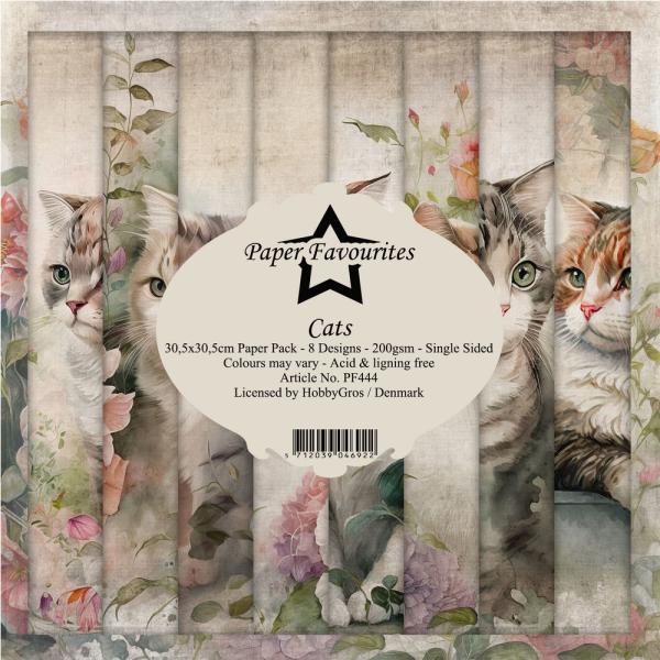 Paper Favourites - Designpapier "Cats" Paper Pack 12x12 Inch 8 Bogen