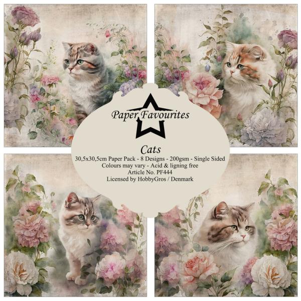 Paper Favourites - Designpapier "Cats" Paper Pack 12x12 Inch 8 Bogen