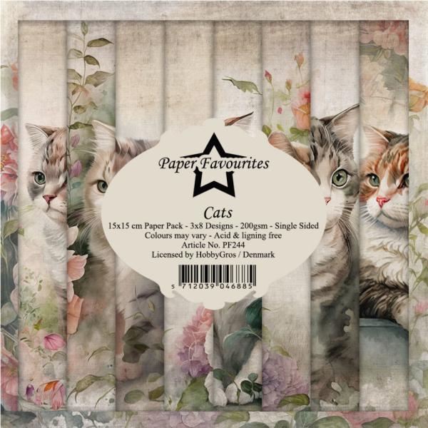 Paper Favourites - Designpapier "Cats" Paper Pack 6x6 Inch - 24 Bogen