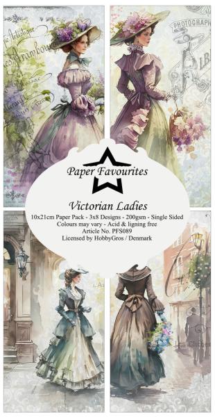 Paper Favourites - Designpapier "Victorian Ladies " Slim Paper Pack 3x8 Inch - 24 Bogen