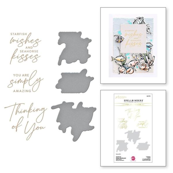 Spellbinders - Heißfolien-Platte "Seahorse Kisses Sentiments" Hot Foil Plate