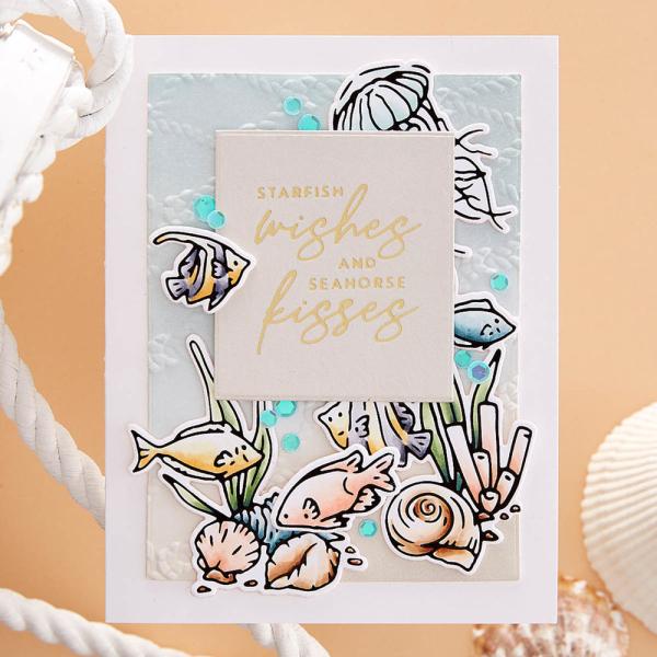 Spellbinders - Heißfolien-Platte "Seahorse Kisses Sentiments" Hot Foil Plate