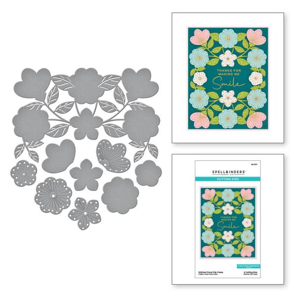 Spellbinders - Stanzschablone "Stitched Floral Flip Frame" Dies