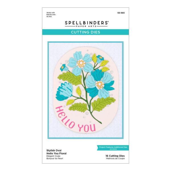 Spellbinders - Stanzschablone "Stylish Oval Hello You Floral" Dies